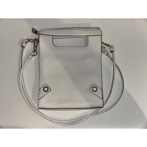 Vince Camuto White Pebbled Leather Crossbody Clutch – Convertible w/ Strap